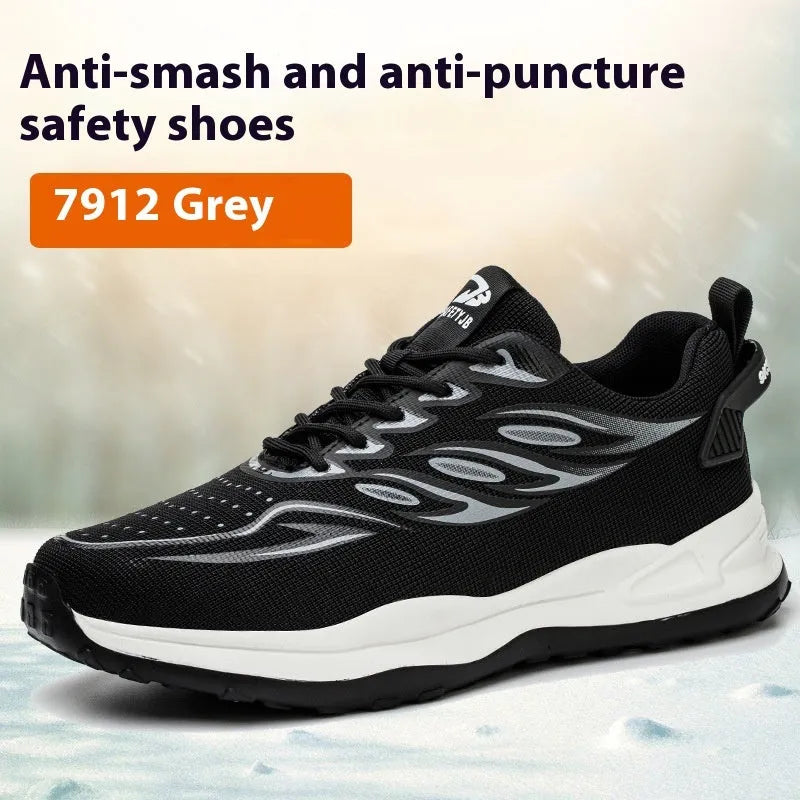 Orange leather labour protection safety shoes with rubber sole and anti-smashing design