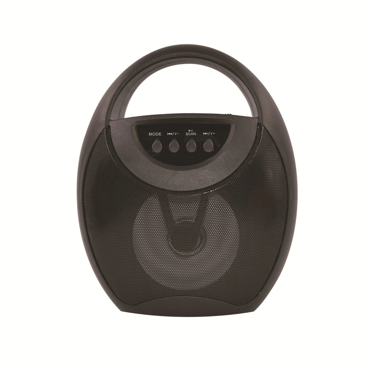 Black, blue, or pink portable Bluetooth speaker with USB port and 6-hour battery.