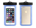 AQUA-ONE PVC waterproof phone pouch showing 30M depth rating and clear screen area for underwater smartphone use
