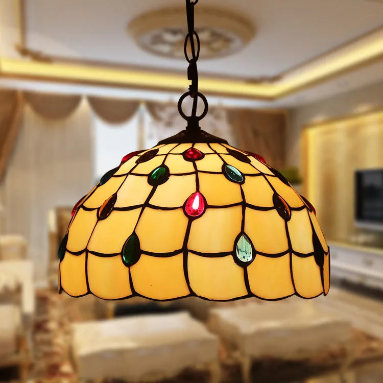 European retro baroque chandelier with coloured glaze construction and abstract modelling