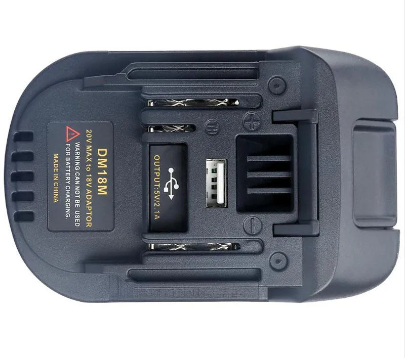Black Milwaukee to Makita battery adapter measuring 125cm for DM18M to H99F conversion