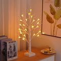 60 cm tall white mushroom tree lamp with warm LED lights and 24 small removable mushroom flowers
