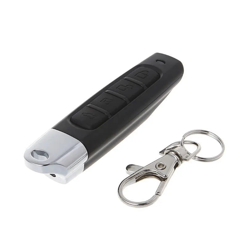 A rolling door remote control in a choice of colours showing its compact rectangular shape.