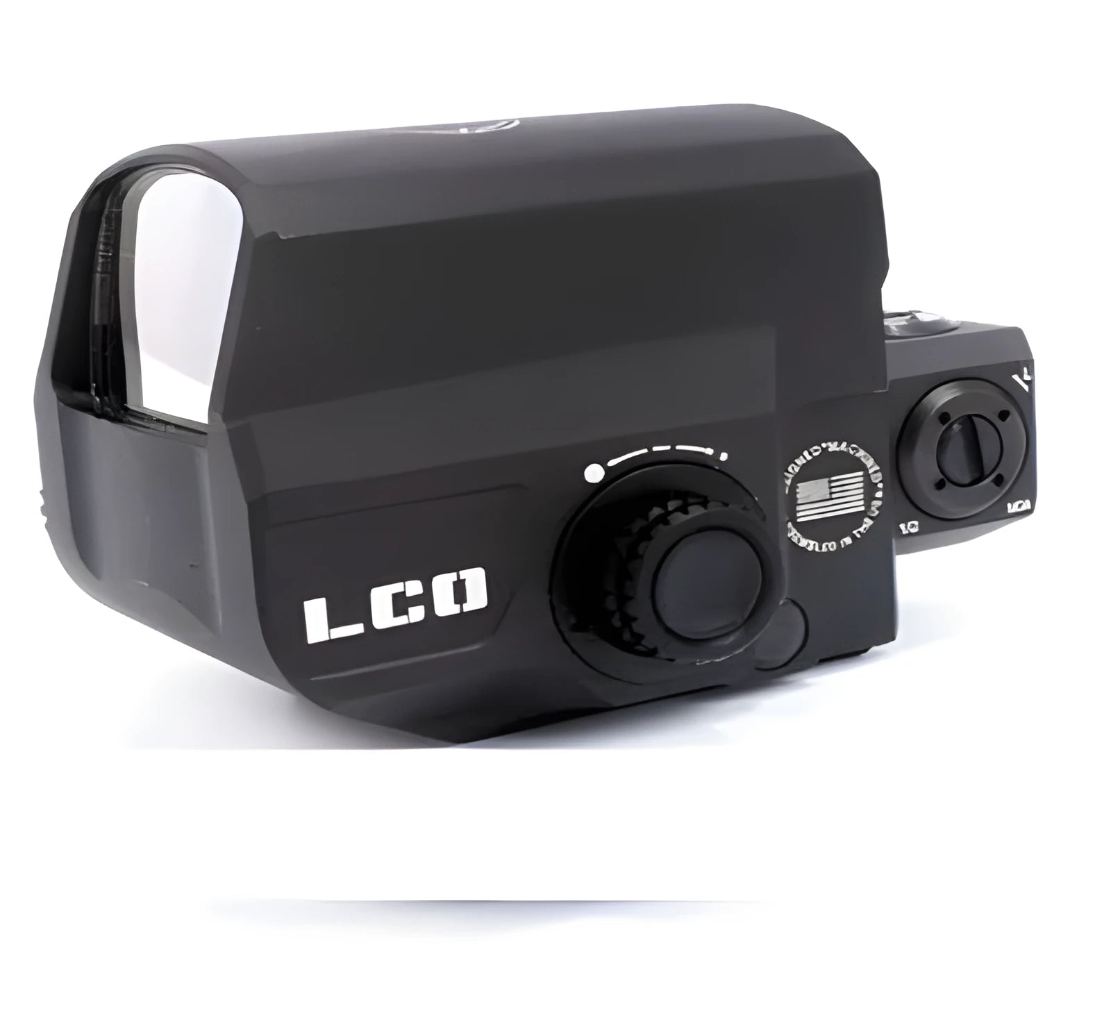 LCO tactical red dot sight with holographic reflex system mounted on 20mm rifle rail
