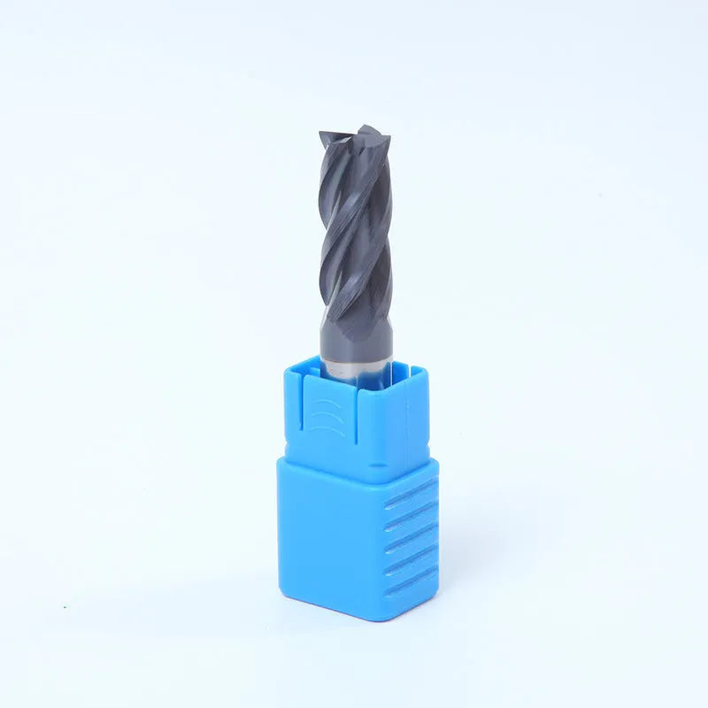 Carbide milling cutter with straight shank and four spiral cutting edges