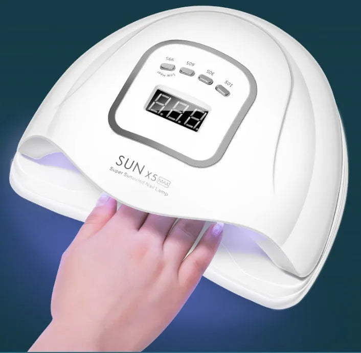 White nail polish UV LED baking lamp dryer with digital timer display and 45 lamp beads