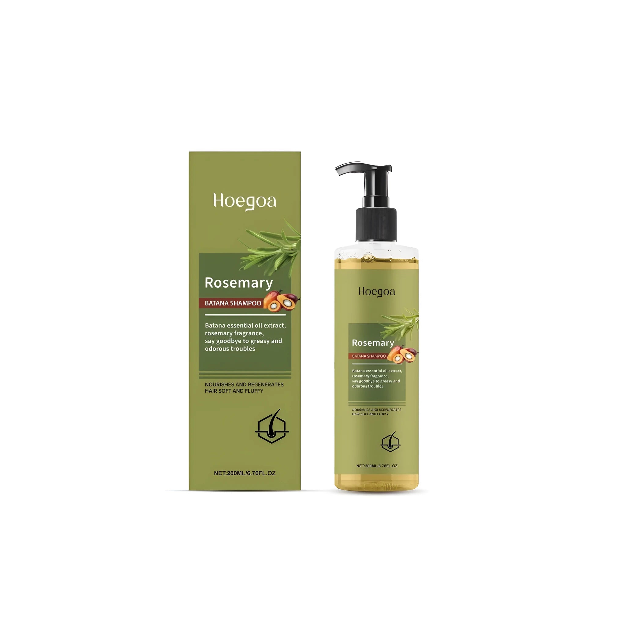 200ml bottle of rosemary hair growth shampoo with Platthana oil for daily scalp care