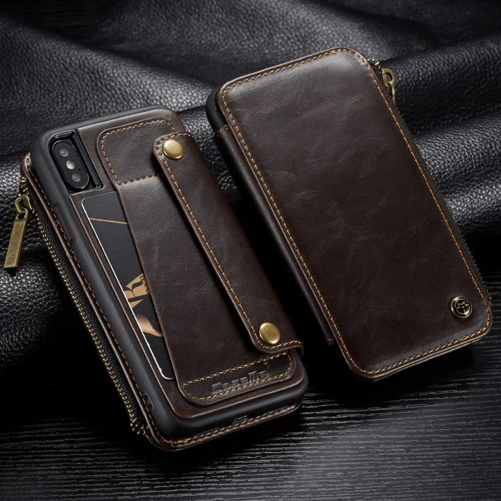 Samsung Note9 PU leather flip phone case in black, brown or red colour