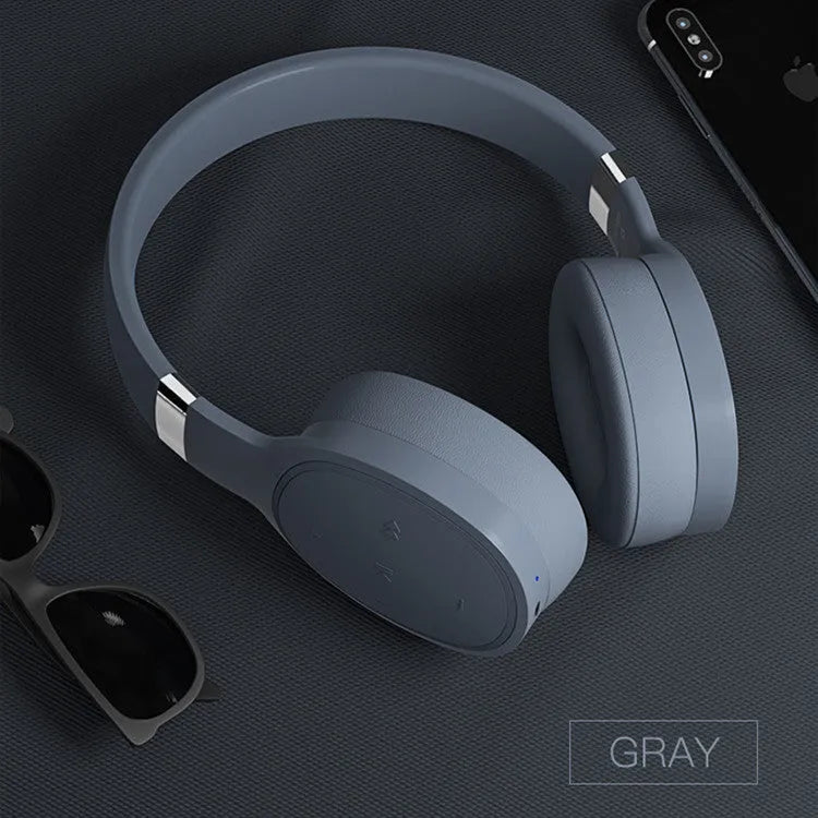 Wireless Bluetooth headset with 40mm speakers in black, blue, grey, or white colour options
