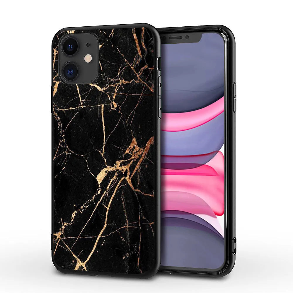 Marble pattern iPhone case with waterproof and drop resistant features for multiple iPhone models