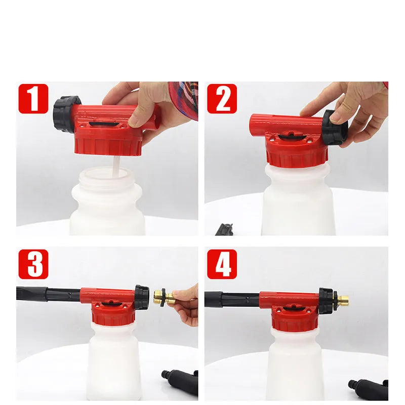 Green foam pot high pressure water gun for garden spraying with ABS plastic and TPR handle