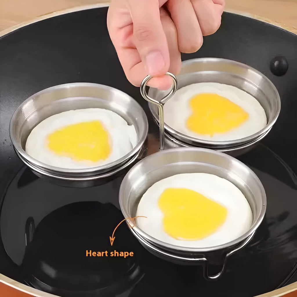 Mini heart-shaped stainless steel egg steamer for boiling individual eggs