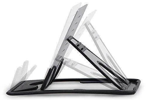 Black card phone holder, lazy bracket desk stand, 8.5cm by 5cm, universal phone fit