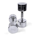 Silver pure steel dumbbell with ergonomic handle for strength training