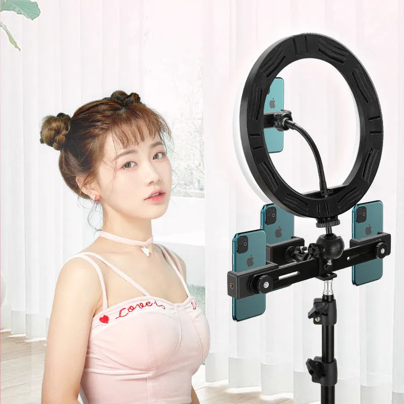 10-inch ring selfie light with metal bracket for smartphone video recording