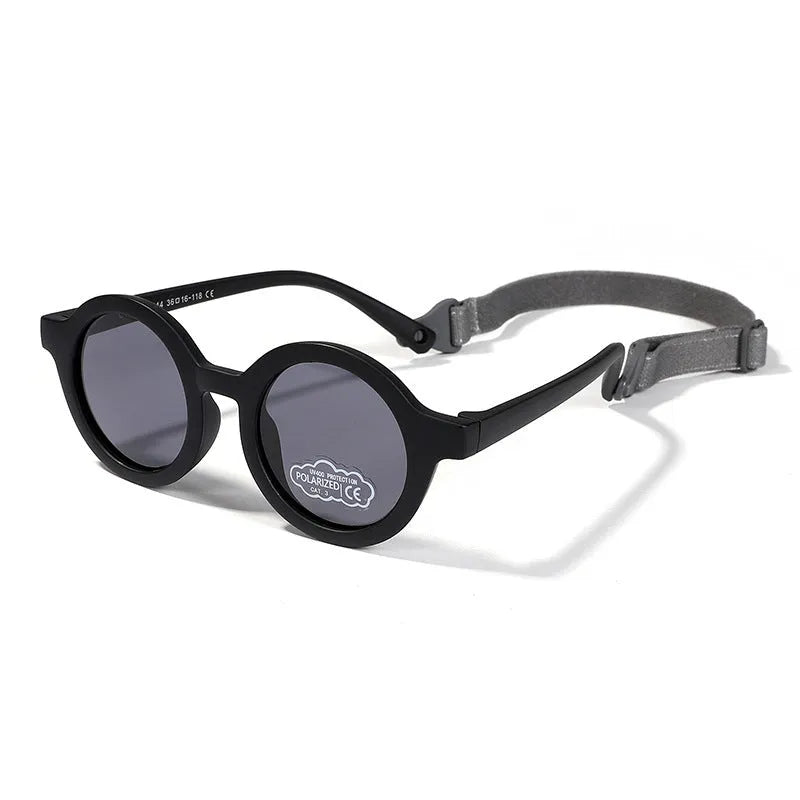 Children's UV400 polarized sunglasses with round frames for ages 0-3 years in multiple colour options