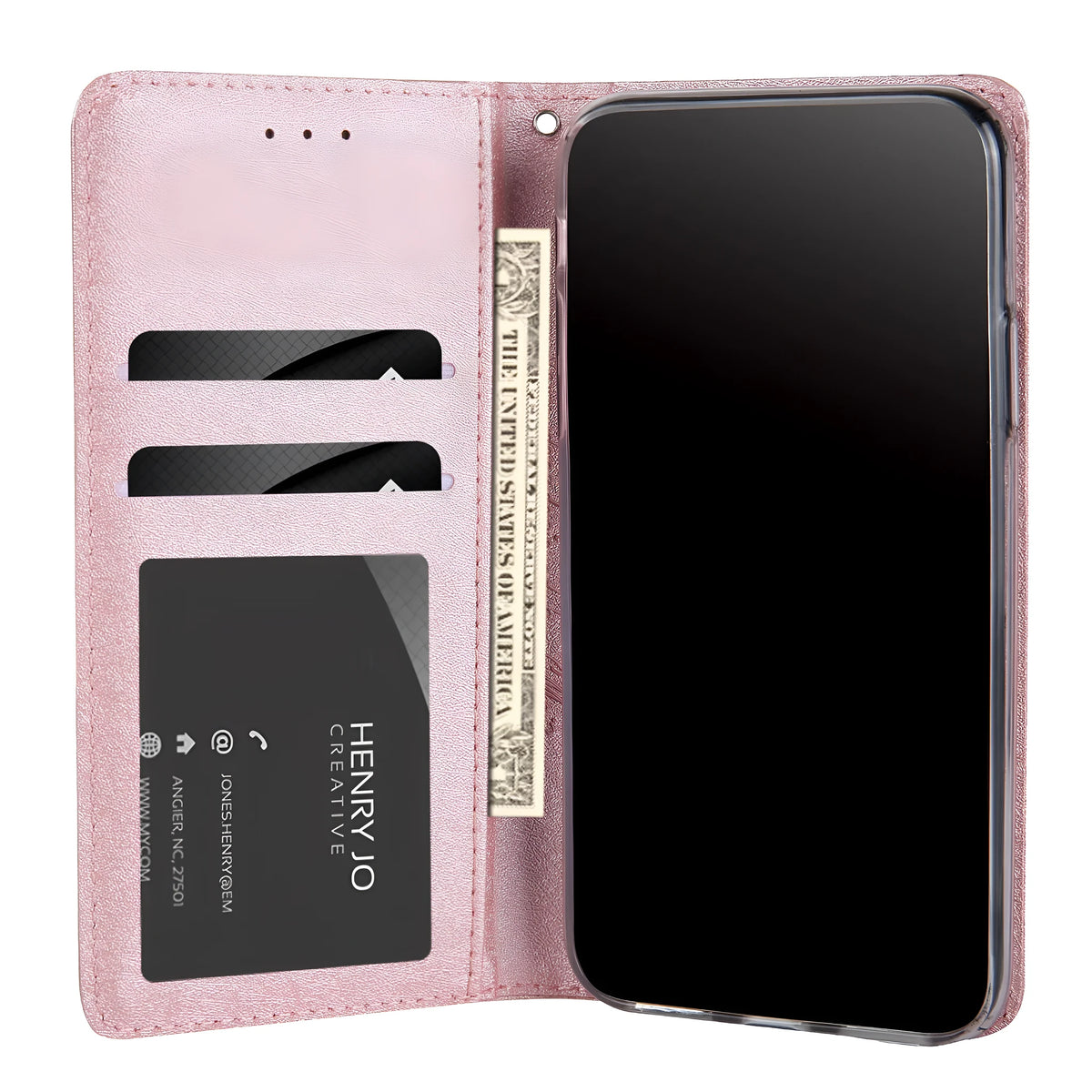 PU leather flip phone case with card holder for iPhone in multiple colour options