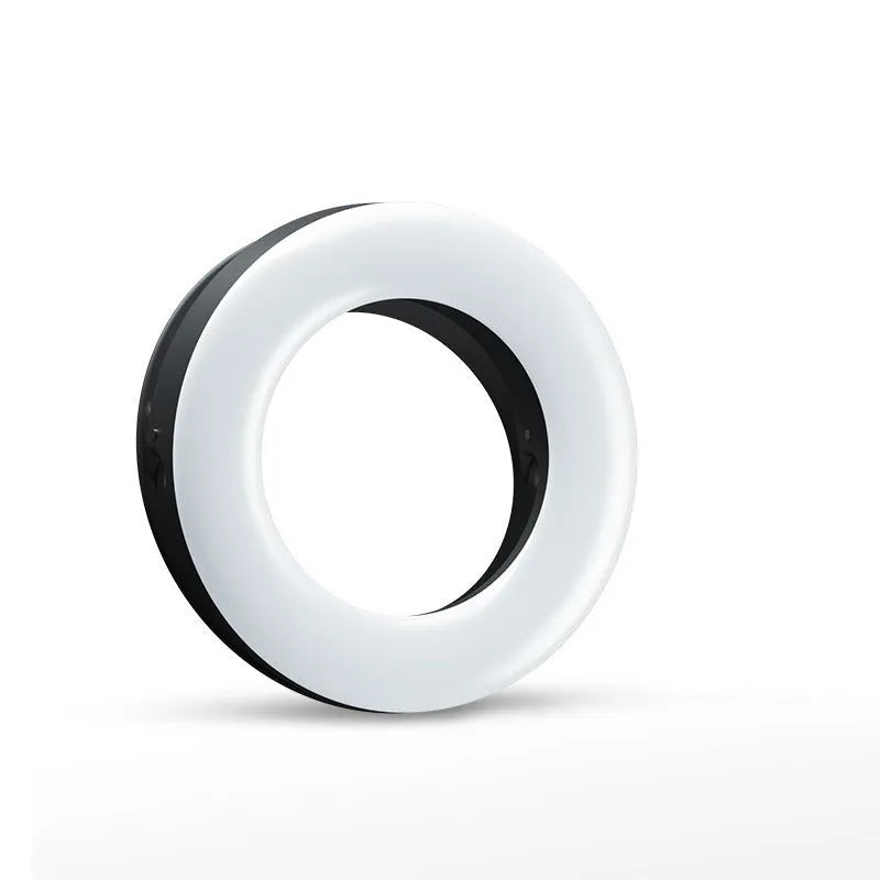 Black pink or white LED selfie ring light for mobile photography with adjustable brightness