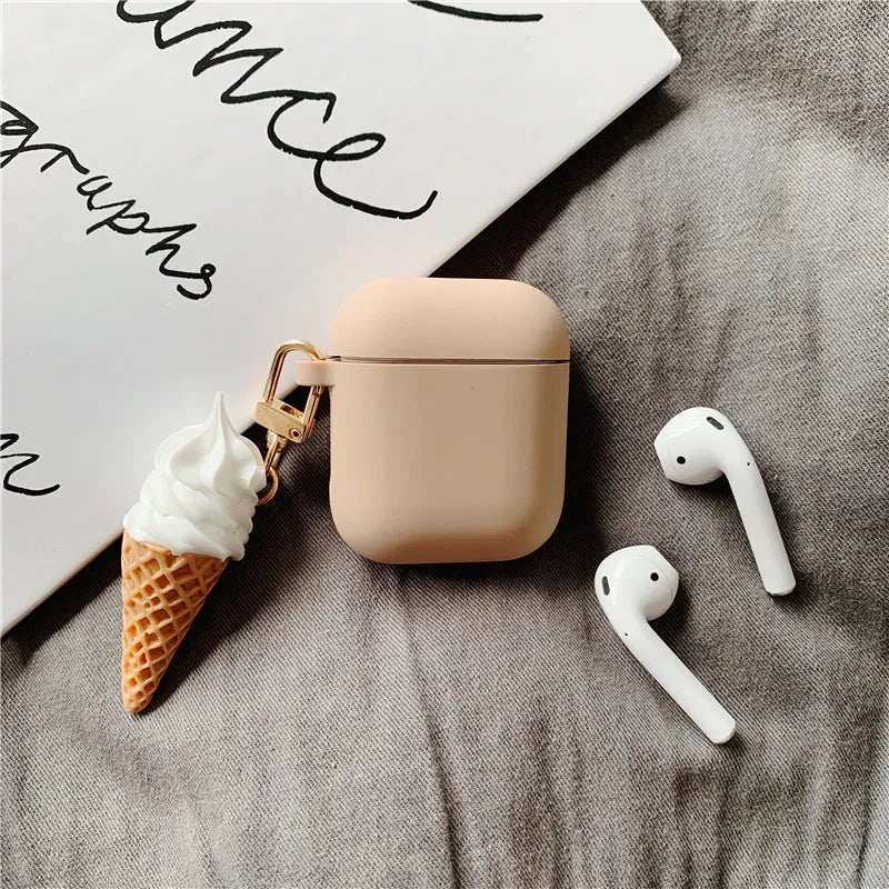 Cylinder ice cream design silicone case for Apple AirPods 2 wireless earphones