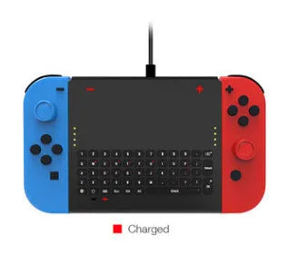 Black Nintendo Switch felt pouch case open, showing console slot and 5-game card holder.