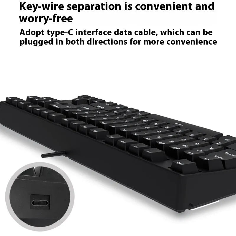 87-key mechanical keyboard with colourful keys on black or white metal chassis