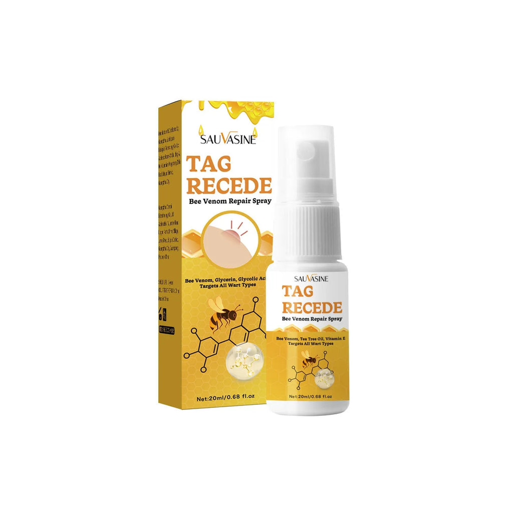 20 ml bottle of Bee Wart Spray skin treatment cream for moles and flesh bumps