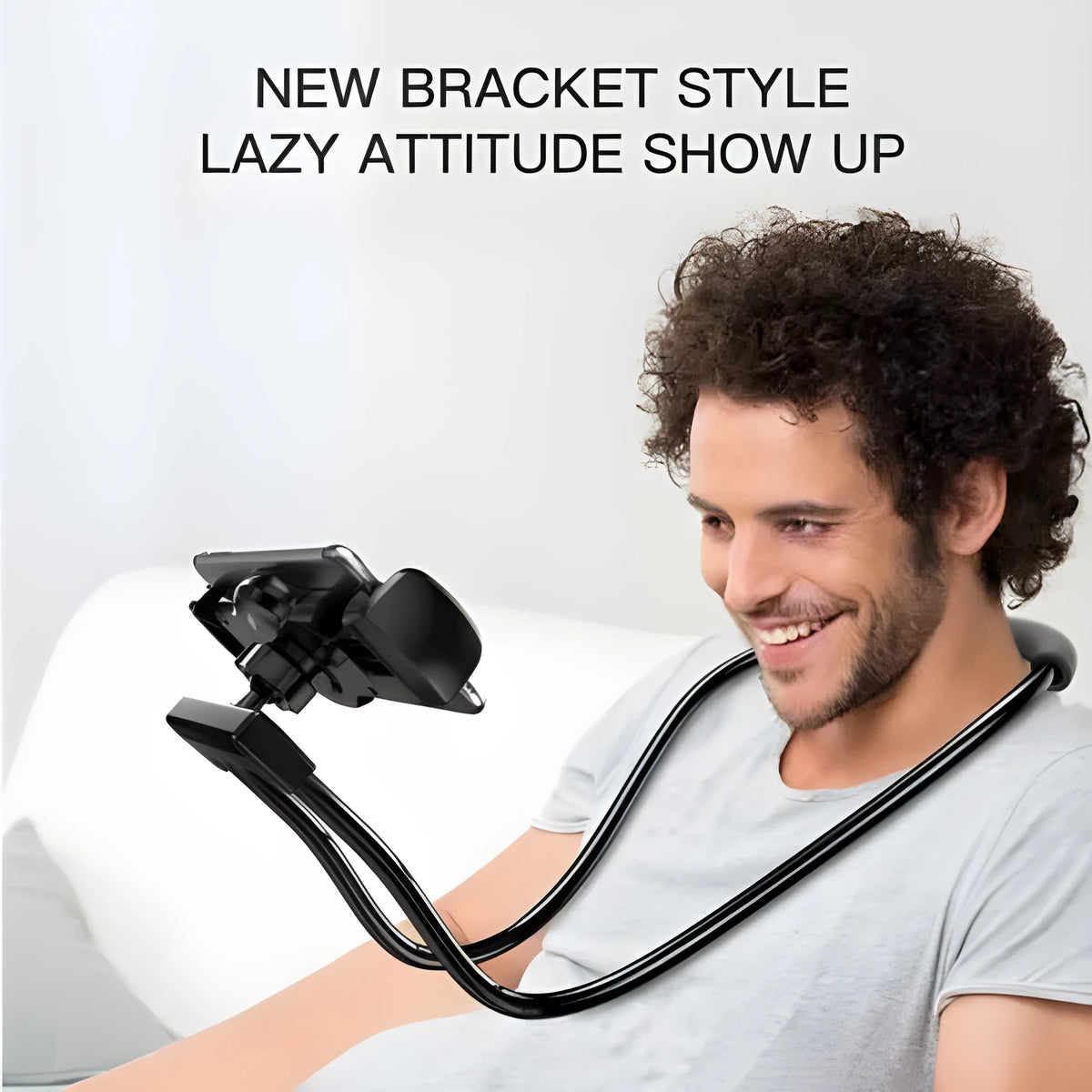 Baseus flexible 360-degree mobile phone holder showing neck and waist hanging options for a device