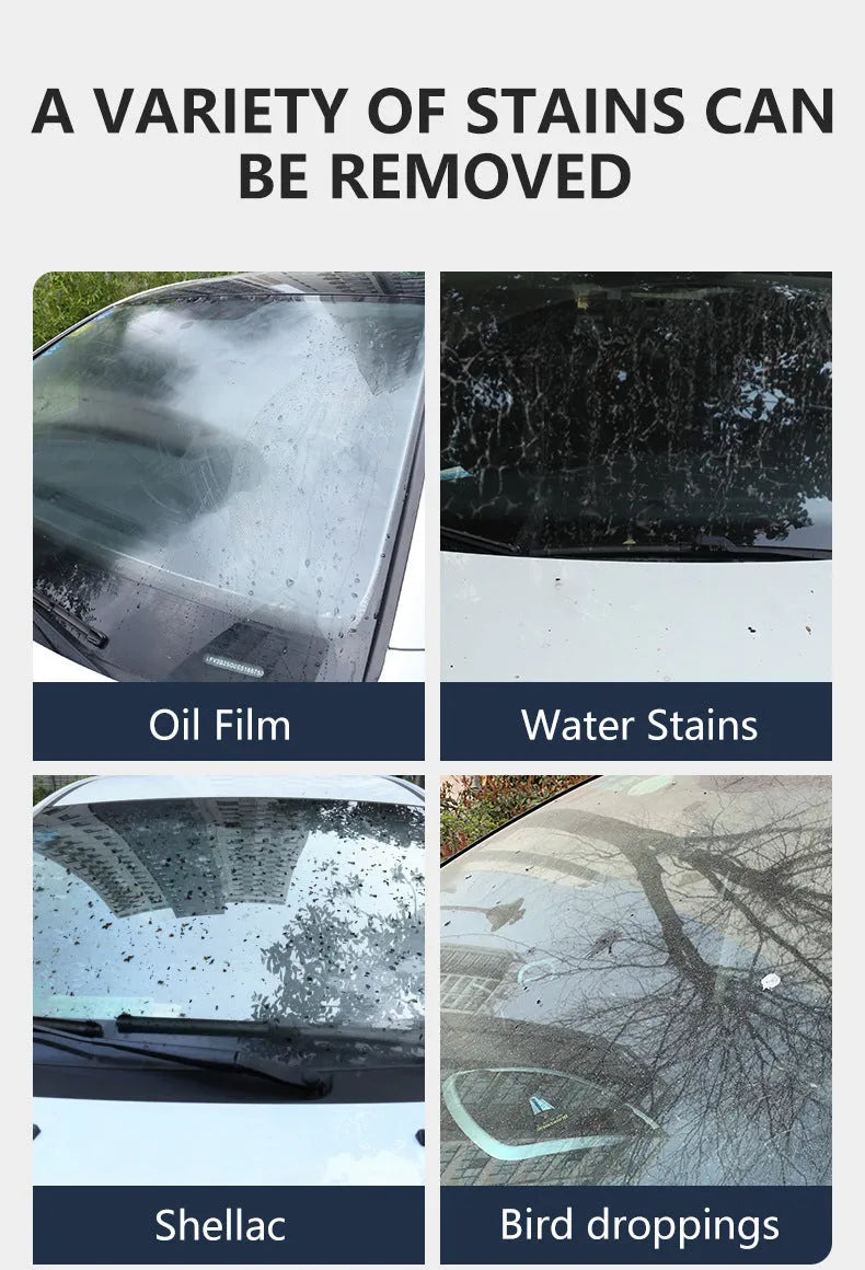 Glass oil film remover cleaning cream paste in packaging for car windscreen and window decontamination