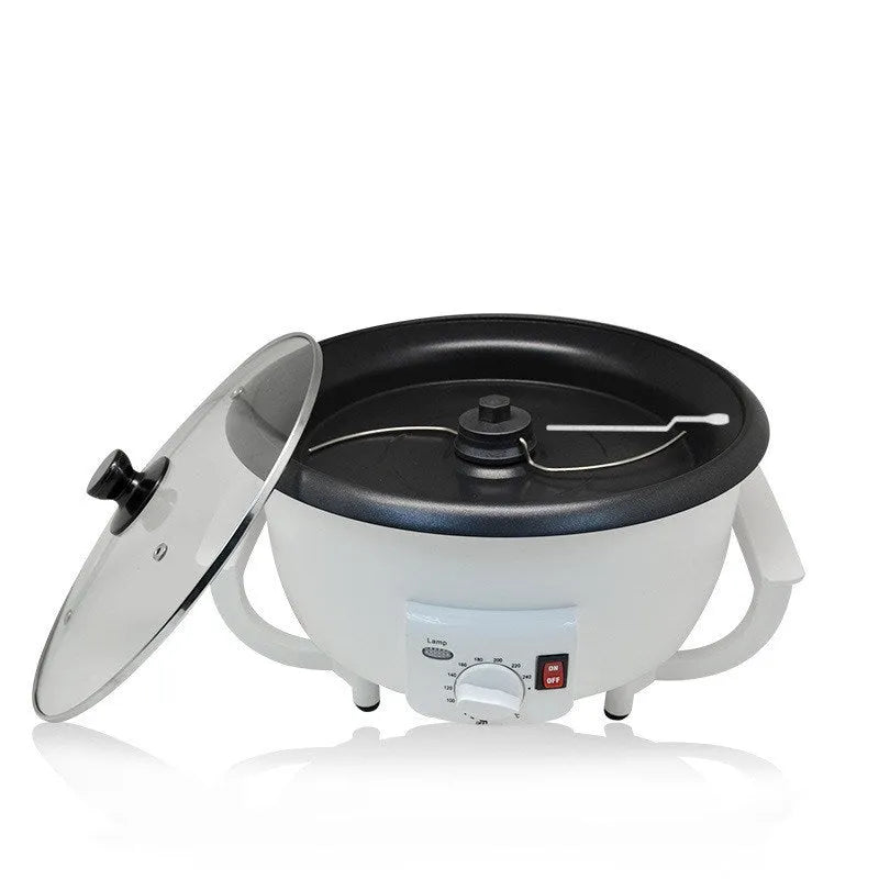 White coffee bean roasting machine with 750g capacity and UK plug