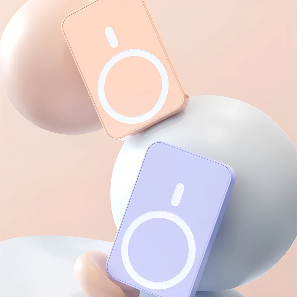 Pink purple white wireless magnetic power bank 20000mAh 20W output plastic charger