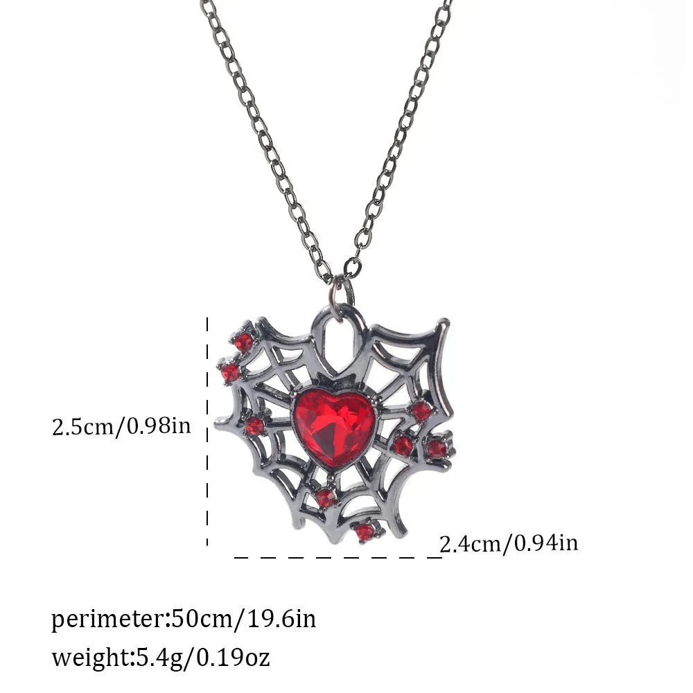 Zinc alloy Halloween necklace with spider bat pendant on a 45cm chain
