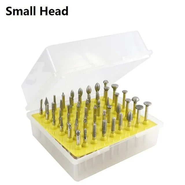 Elliptical cone alloy grinding heads with diamond finish for glass and stone polishing
