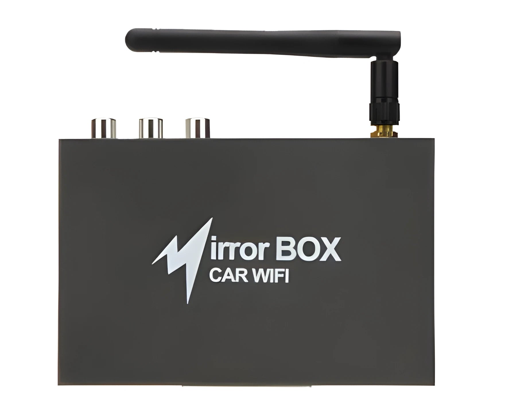 Black car mirror link box with Wi-Fi AV conversion for smartphone and tablet car connectivity
