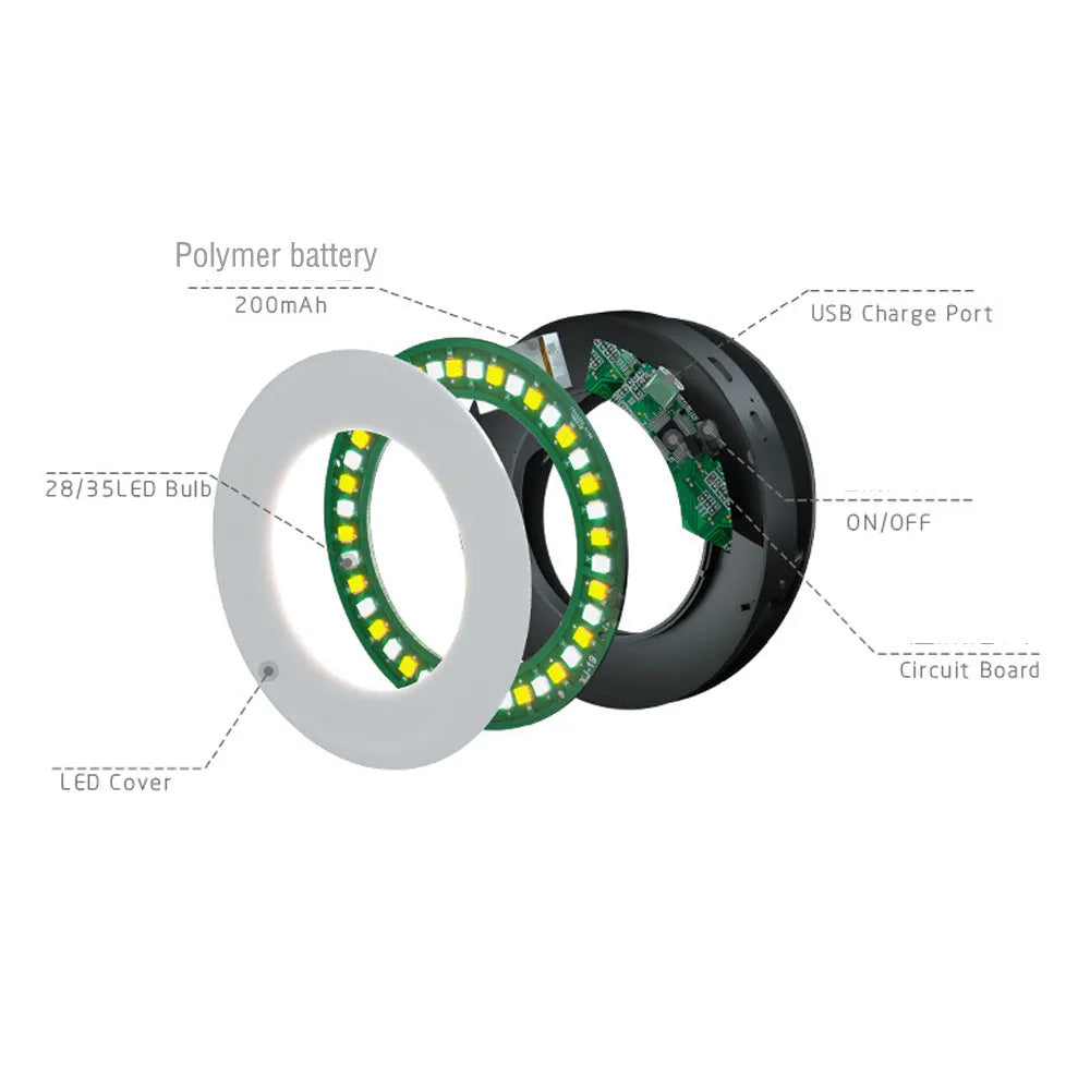 Black pink or white LED selfie ring light for mobile photography with adjustable brightness