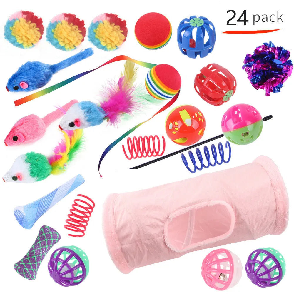 Plastic cat channel tunnel toy in various colours for indoor pet play