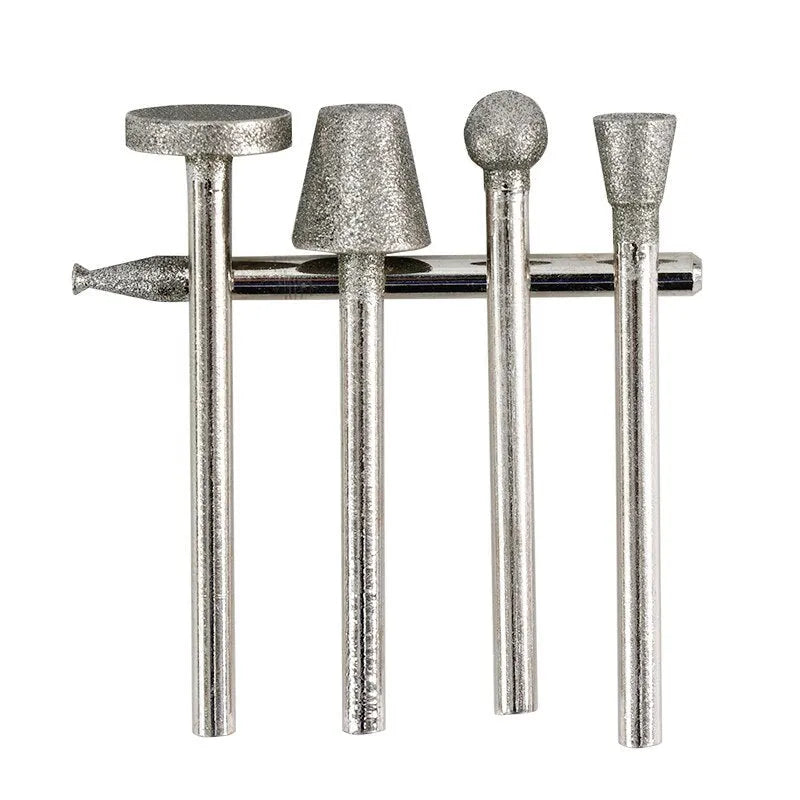 Elliptical cone alloy grinding heads with diamond finish for glass and stone polishing