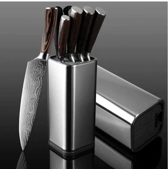 Black and white kitchen tool holder with detachable base for knives and utensils