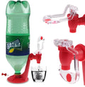 Red plastic Magic Tap soda bottle dispenser attached to a 2-litre bottle.