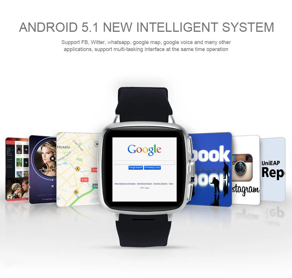 Black or white Z01 smart watch with 1.54-inch touchscreen on a wrist.
