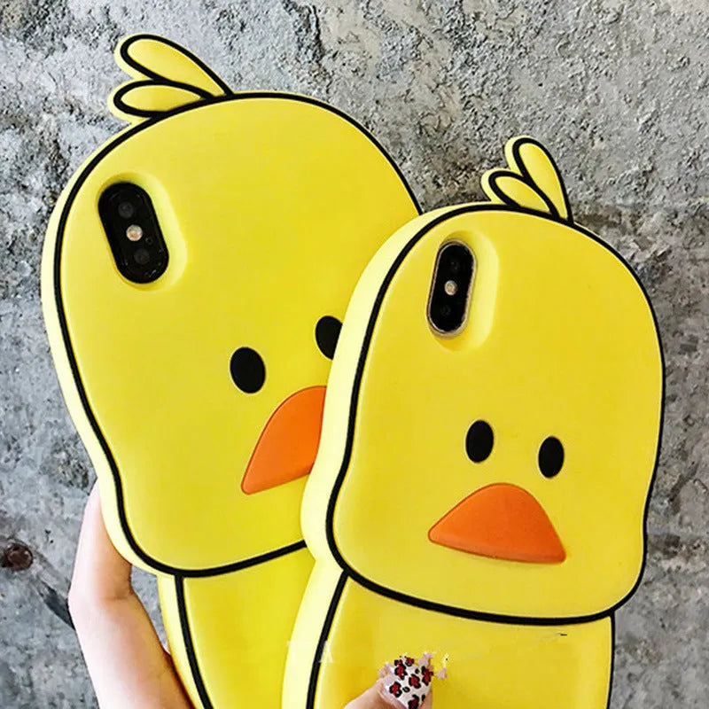 Green silicone iPhone case with cartoon animal design showing drop and waterproof protection features