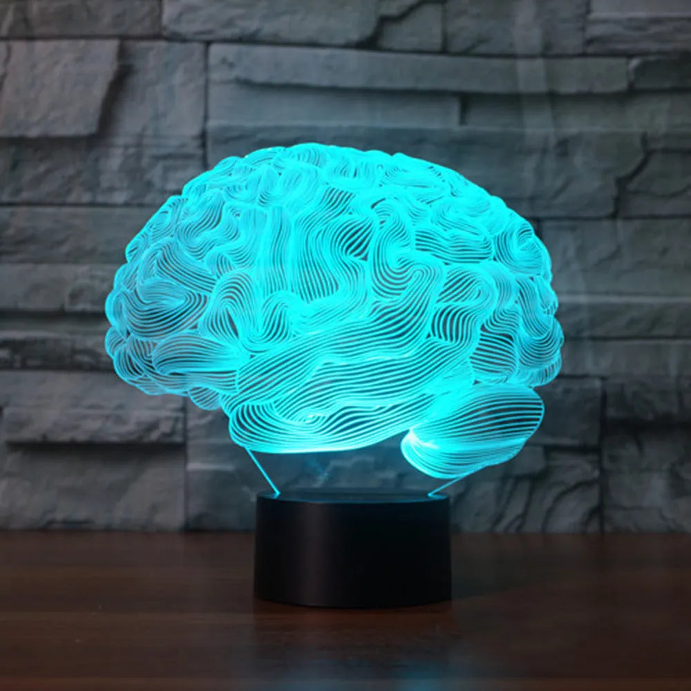 3D LED desk lamp with acrylic visual illusion and remote control for colour changing