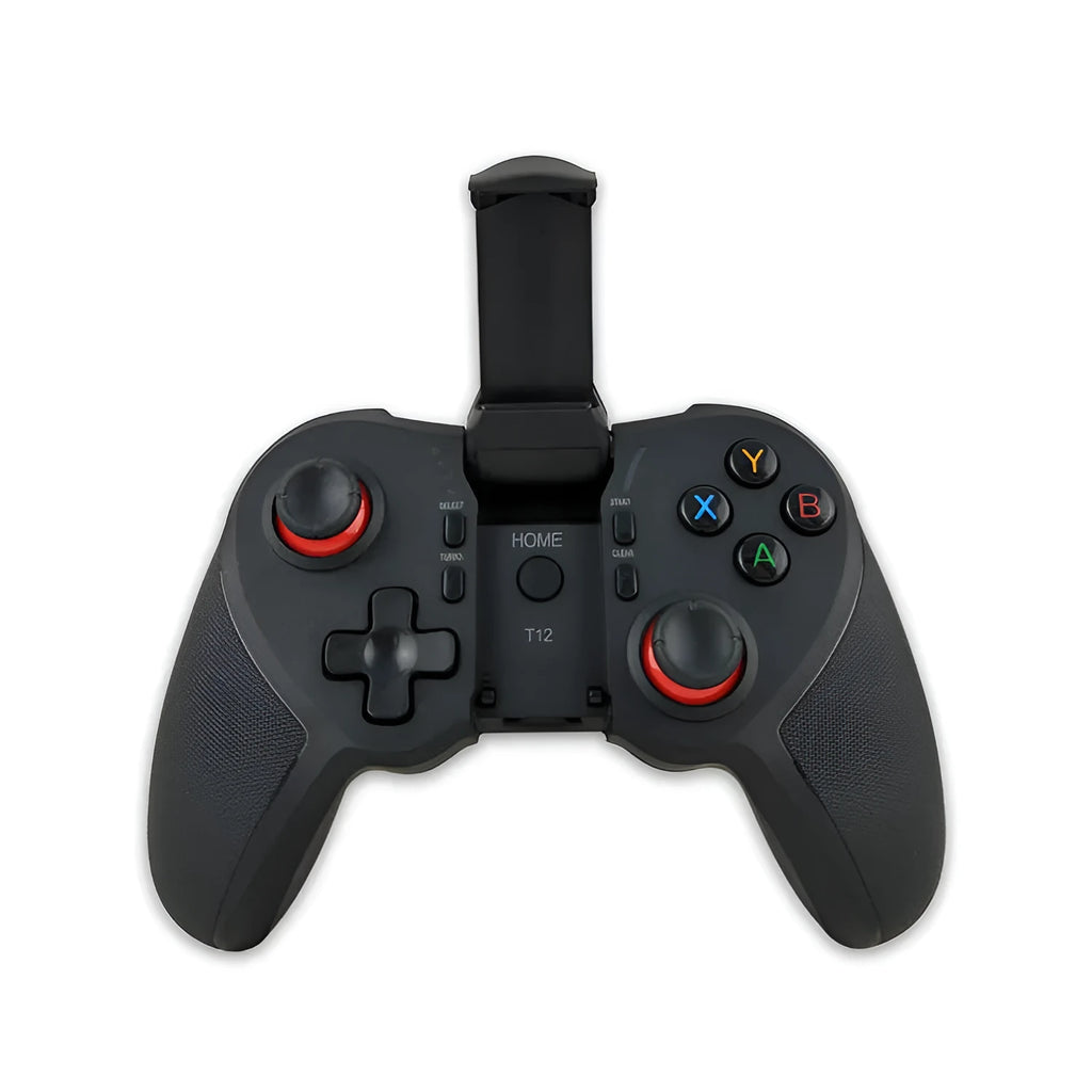 Black wireless Bluetooth game controller for Android iOS PC with USB interface, 17.5x6.5x13.5cm