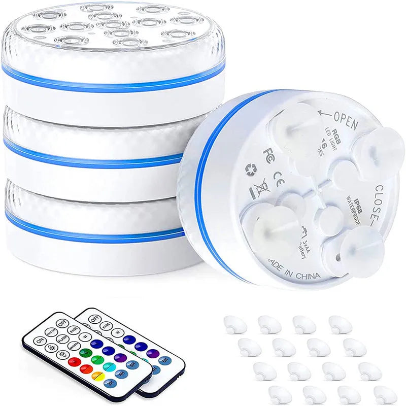 Remote control colour changing diving light with IP68 waterproof rating and LED beads for garden decoration