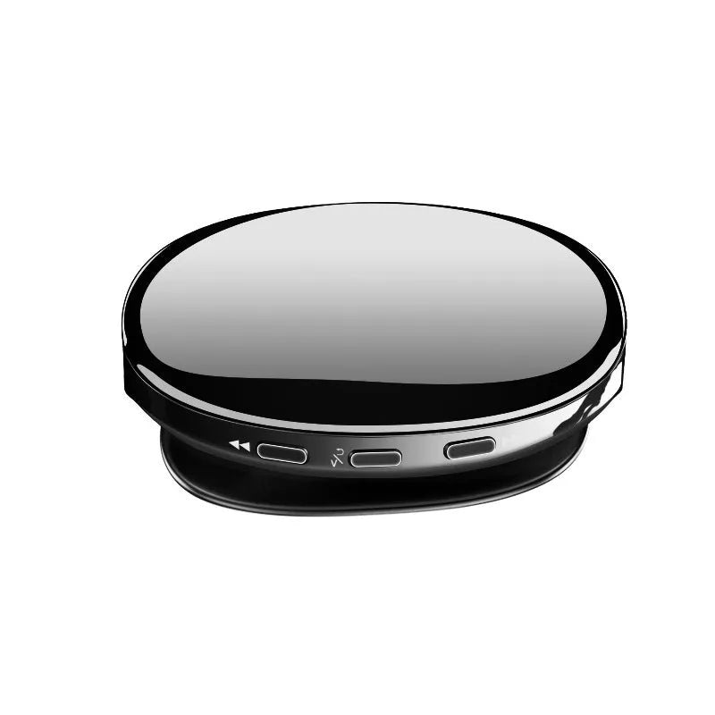 Blue Bluetooth MP4 music player with OLED screen showing track info, next to black and rose gold variants.