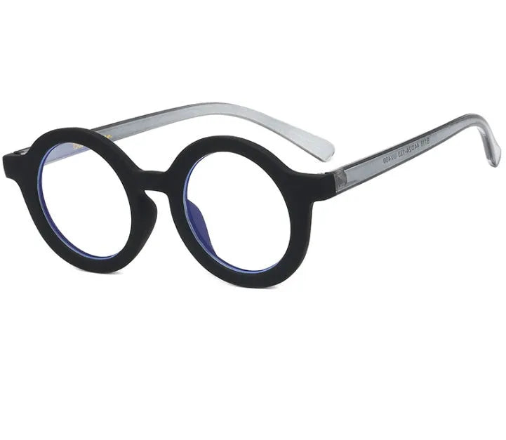 Retro round frame glasses in six colour variations with PC frame and UV400 protection