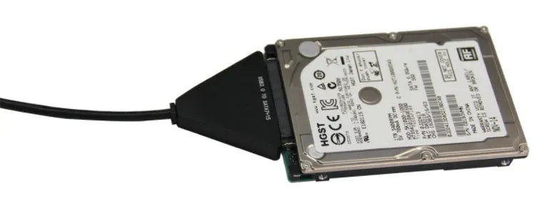 Black USB 3.0 to SATA adapter cable with 7+15 pin connector for 2.5 inch and 3.5 inch hard drives