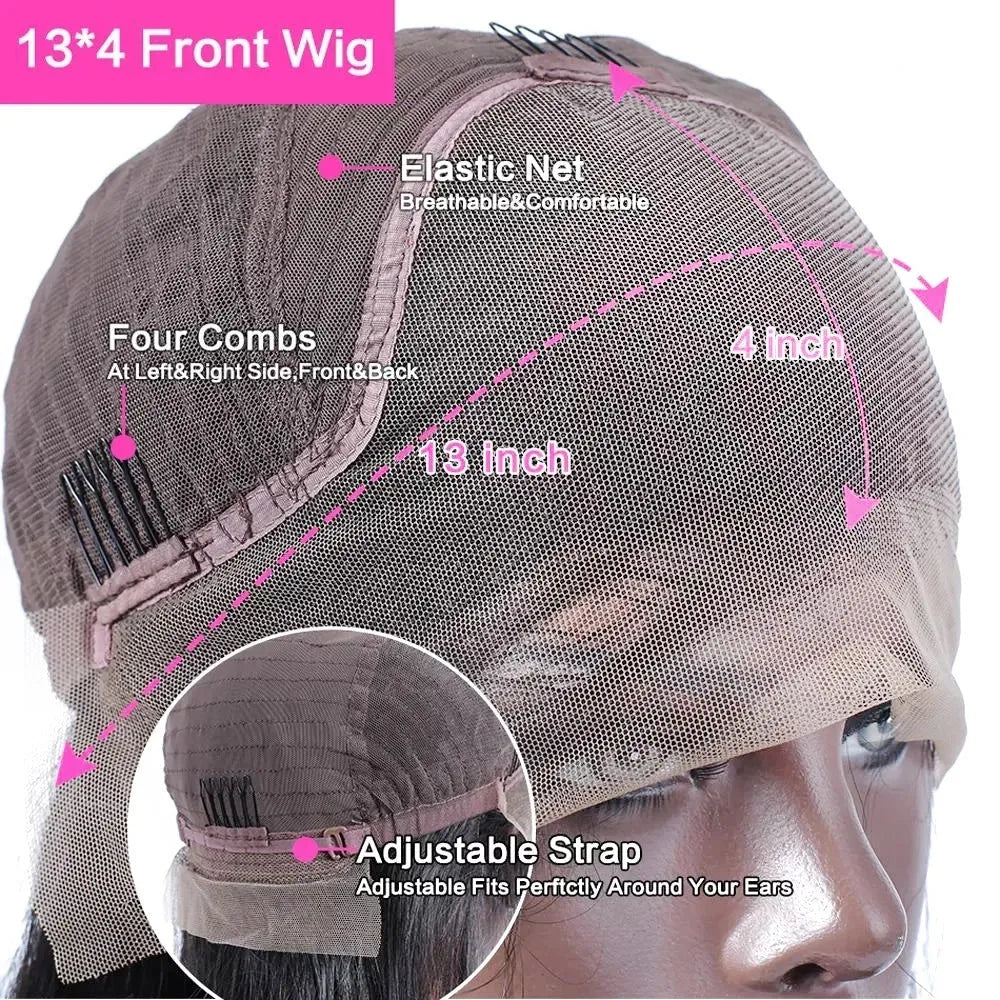 A curly real human hair lace front wig on a stand, showing natural hairline and length options.
