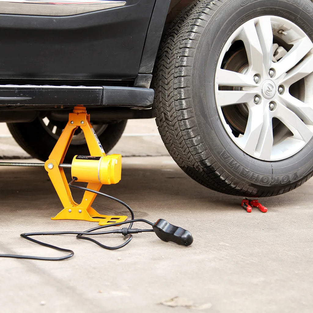 Hydraulic electric vehicle jack kit with 2-ton capacity and 120-350mm lifting range