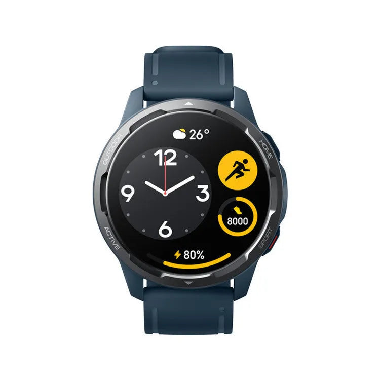 Dual band GPS smart watch with call function on silicone strap in black, white, or blue colours