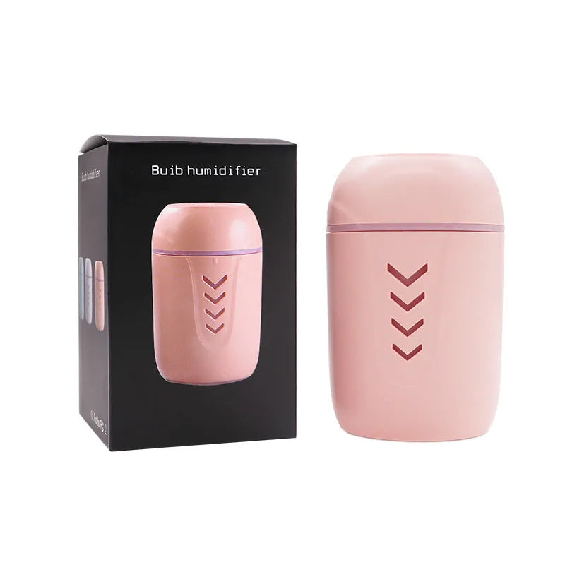 X3 portable car humidifier in columnar design with USB cable, showing blue colour option